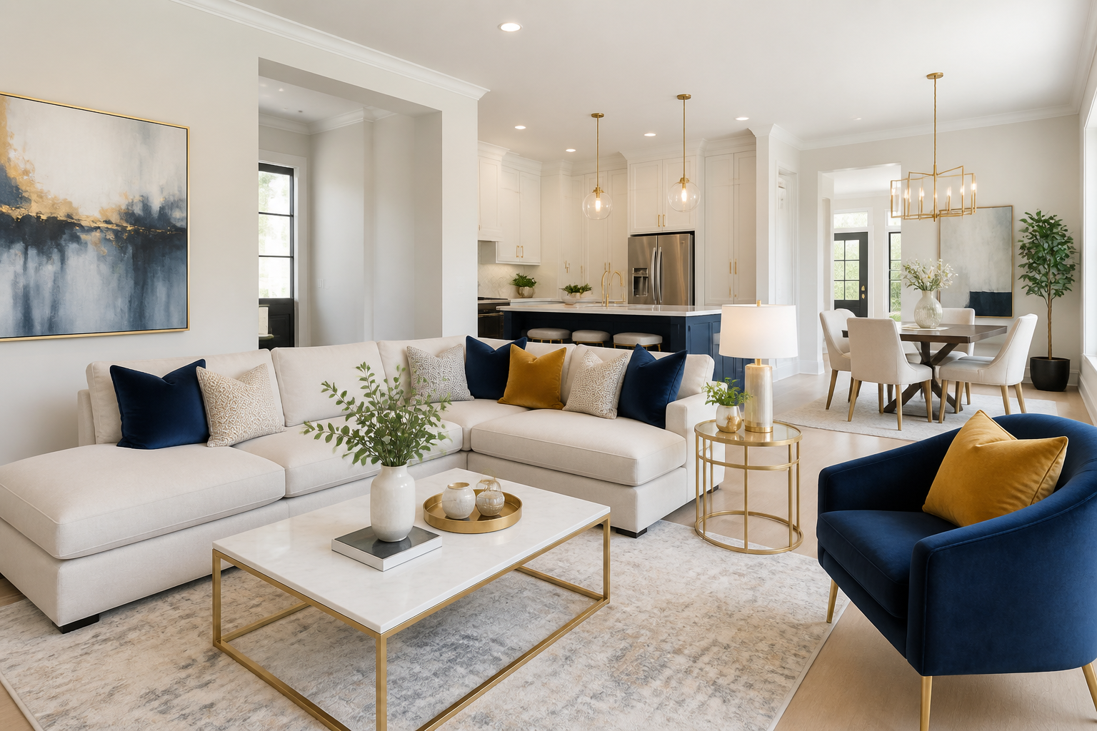 Warm, freshly finished interior home improvement project